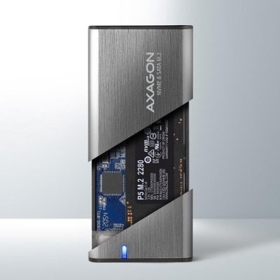 AXAGON External USB-C 3.2 Gen 2 metal box for M.2 NVMe & SATA SSD disks, EEM2-SG2