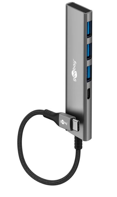 Goobay Slim 4-Port USB Hub, USB-C to USB-C/USB-A, 5 Gbit/s, 76562