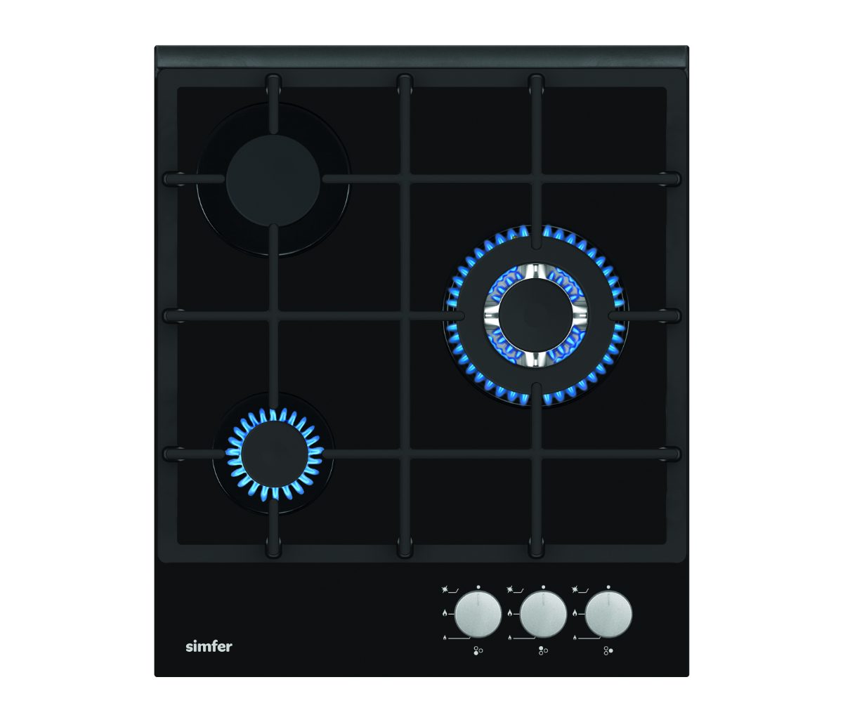 Hob, H4.305.HGSSP, Gas on glass, Number of burners/cooking zones 3, Rotary knobs, Black