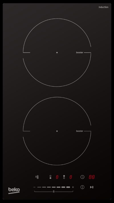 BEKO Hob, HDI32400TO, Induction, Number of burners/cooking zones 2, Touch control, Timer, Black