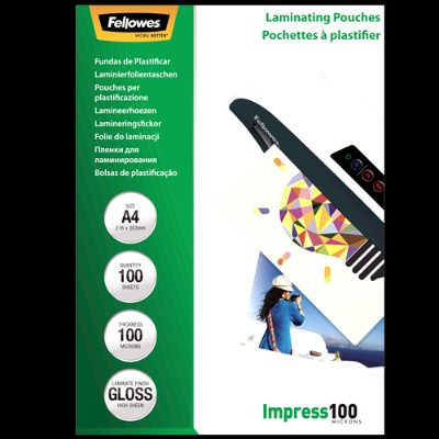 Laminating Pouch, A4, Clear, Thickness: 100 micron, Qty Per Pack: 100 pcs; Ideal for notices, craft materials, signage and frequently handled documents; Compatible with all laminator brands
