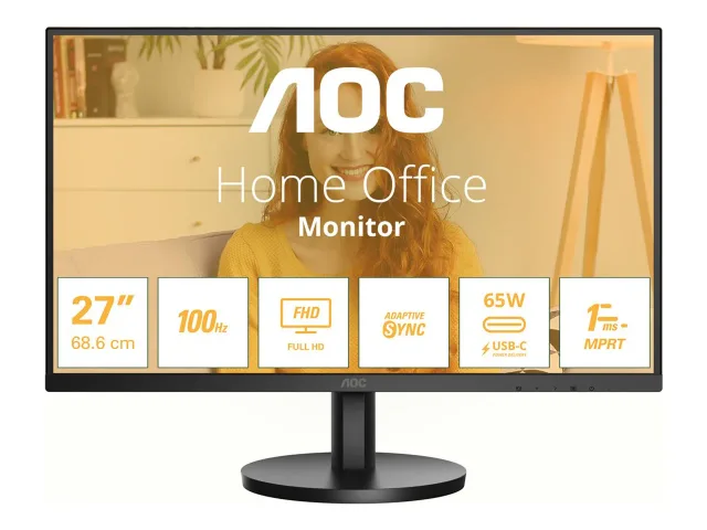 AOC | 27B3CA2 | 27 " | IPS | FHD | 16:9 | 100 Hz | 1 ms | 1920 x 1080 pixels | 250 cd/m² | HDMI ports quantity 1 | Black
