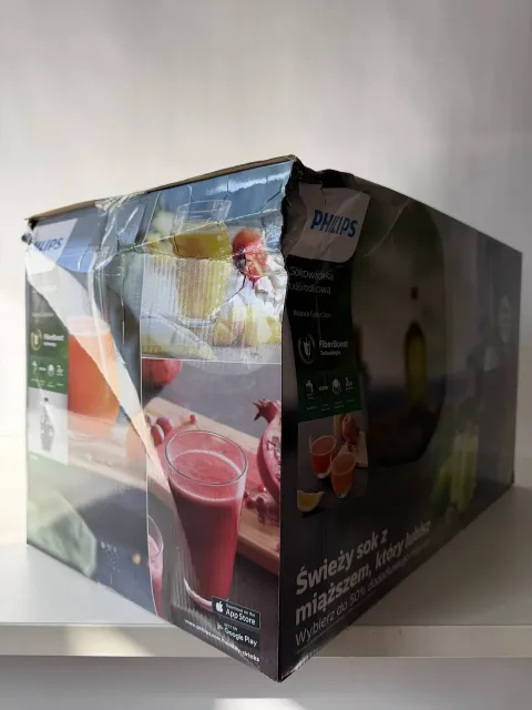 Prece ar Bojātu iepakojumu- PHILIPS Avance Collection sulas spiede, 1000W (melna)