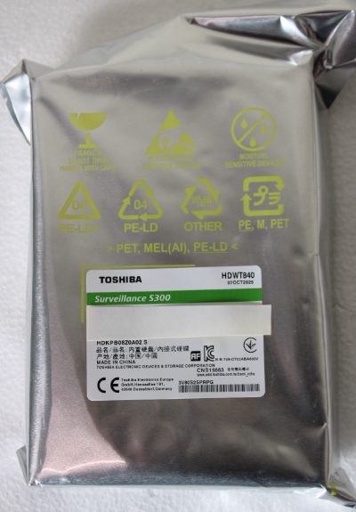 Toshiba S300 Surveillance Hard Drive, HDKPB08Z0A02S, 5900 RPM, 4000 GB