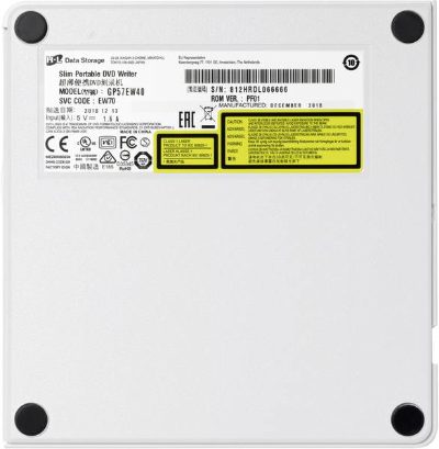 Ultra Slim Portable DVD-Writer, GP60NS60, Interface USB 2.0, DVD±R/RW, CD read speed 24 x, CD write speed 24 x, Silver, Desktop/Notebook