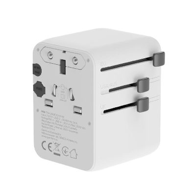 Gembird Universal travel power adapter, 70 W, TPA-2A3C70-01-W