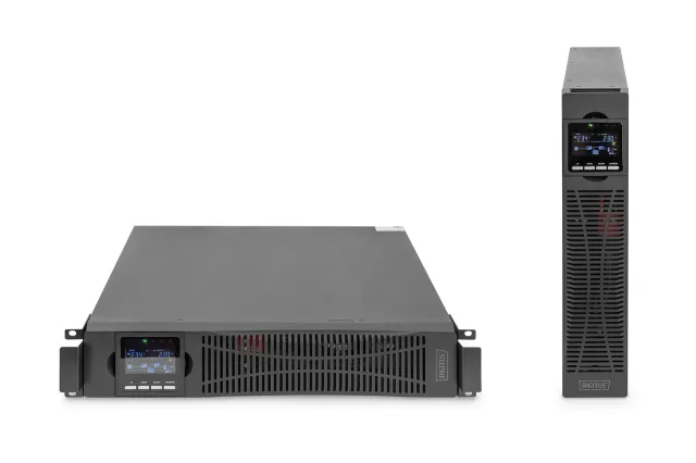 DIGITUS OnLine UPS, rack/tower, 3000VA, 3000W, LCD, 8 x C13, 1 x C19, RS-232, USB, SNMP card (optional), relay card (optional) | Digitus | OnLine UPS | DN-170096, 3000 VA / 3000 W | 3000 VA | 3000 W | C20
