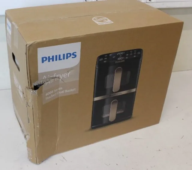 SALE OUT. Philips NA462/70 Dual Basket Airfryer 4000 Series, 10 L, Black/Copper | SALE OUT. Philips Dual Basket Airfryer | NA462/70 4000 Series | Power 2750 W | Capacity 10 L | Rapid Air technology | Black | DAMAGED PACKAGING, DAMAGED PLASTIC AT BACK