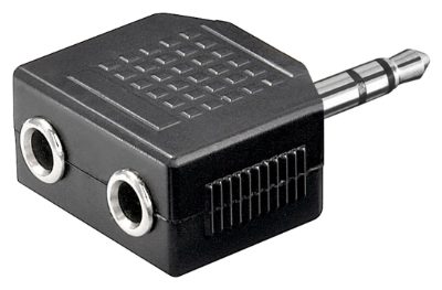 Headphone AUX adapter; 3.5 mm jack 1-to-2