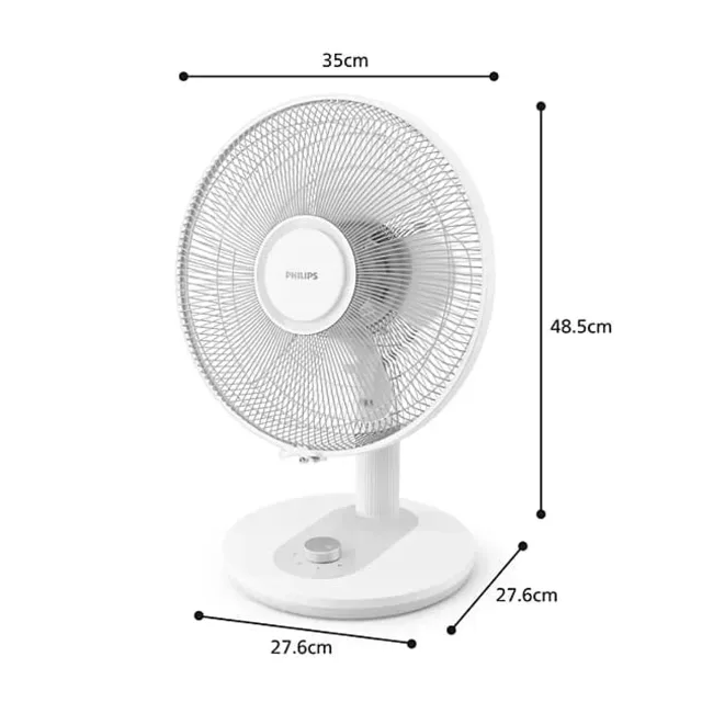 PHILIPS 1000. sērijas galda ventilators, balts