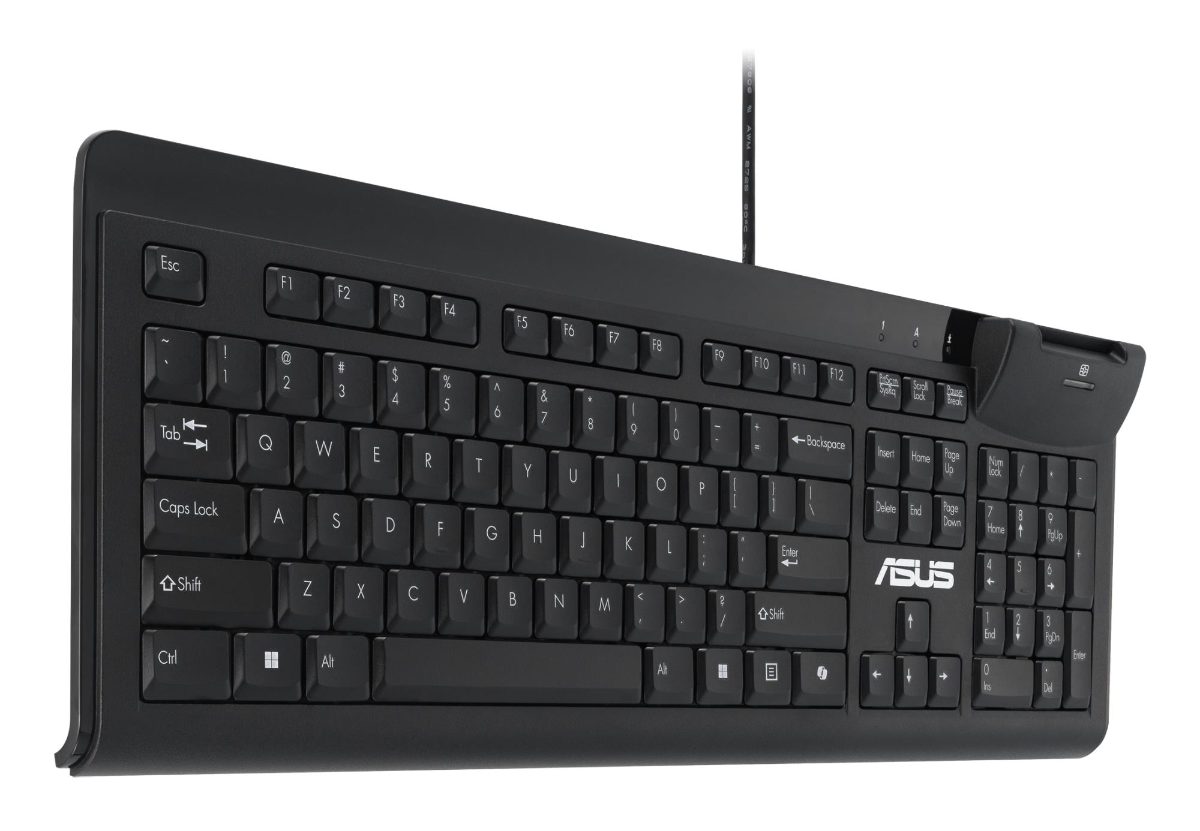 Asus KU100, Smart Card Keyboard, Wired, US, Black