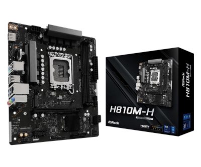 Mainboard, ASROCK, H810M-H, Intel H810, LGA 1851 (Socket V1), micro ATX, RAM DDR5-SDRAM, 2xSlots, 1xNumber of M.2 (M) slots