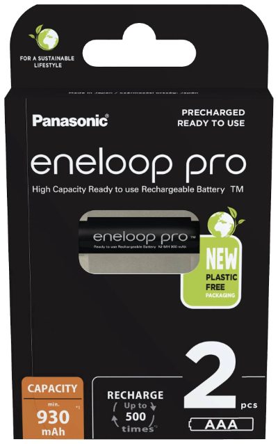 Rechargeable Batteries, ENELOOP Pro BK-4HCDE/2BE, AAA, 930 mAh, 2 pc(s)