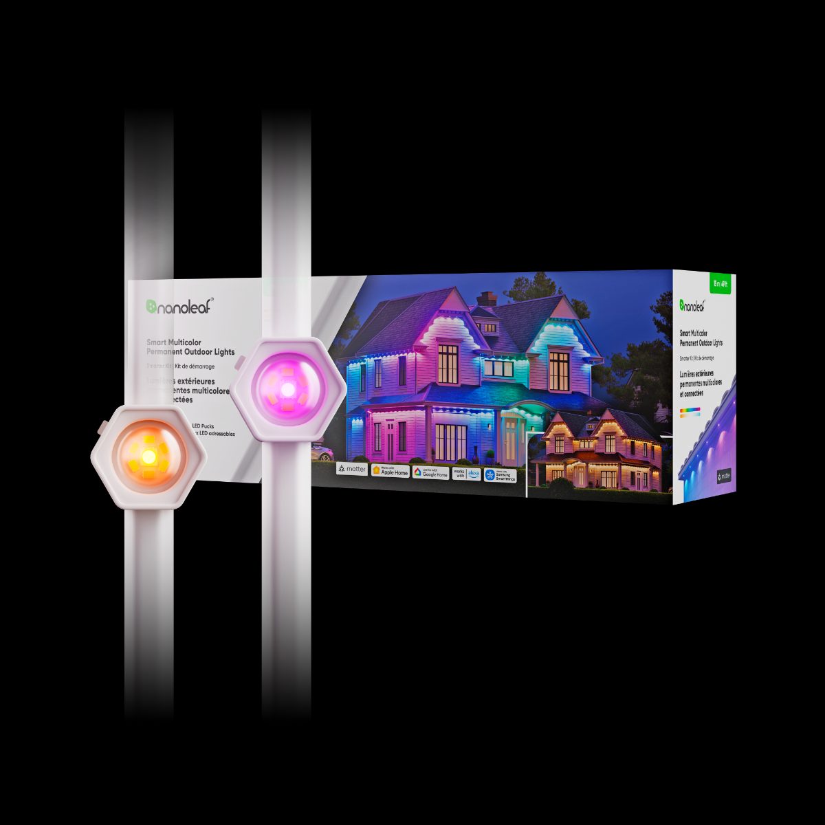 Nanoleaf Smart Multicolor Permanent Outdoor Lights Smarter Kit, 15m, 16+ Million Colours