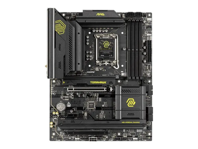 MSI MAG B860 TOMAHAWK WIFI | Processor family Intel | Processor socket LGA1851 | DDR5 | Supported hard disk drive interfaces SATA, M.2 | Number of SATA connectors 4