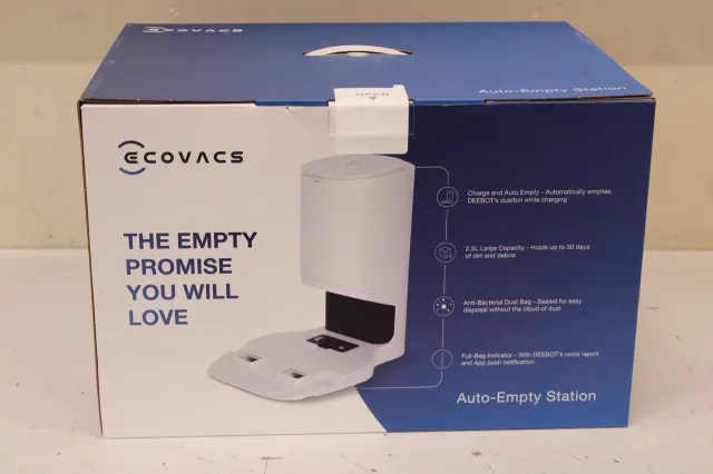 SALE OUT. Ecovacs | Auto-Empty Station in White for OZMO T8 Series and N8/T9 Series incl. 2 dust bags | White | DAMAGED PACKAGING
