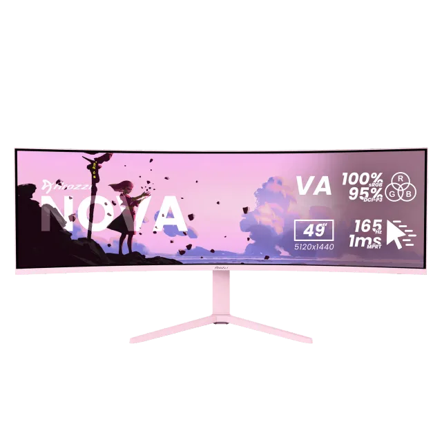 Arozzi Nova | 49 " | VA | 32:9 | 165 Hz | 4 ms | 5120 x 1440 pixels | 350 cd/m² | HDMI ports quantity 2 | Pink