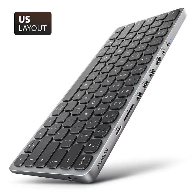 KEYBOARD + I/O HUB 9IN1/0.6M HMC-KB-US AXAGON