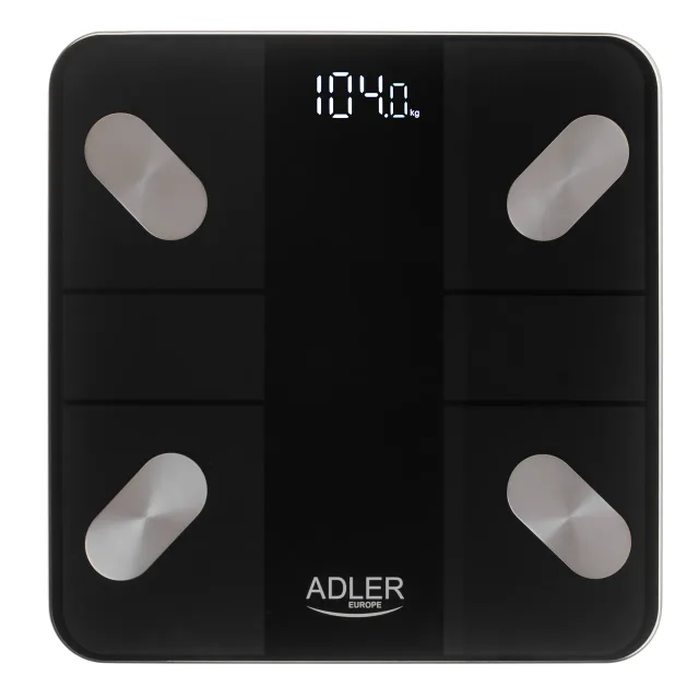 Adler | Smart Bathroom Scale | AD 8186b | Maximum weight (capacity) 180 kg | Accuracy 100 g | Body Mass Index (BMI) measuring | Black