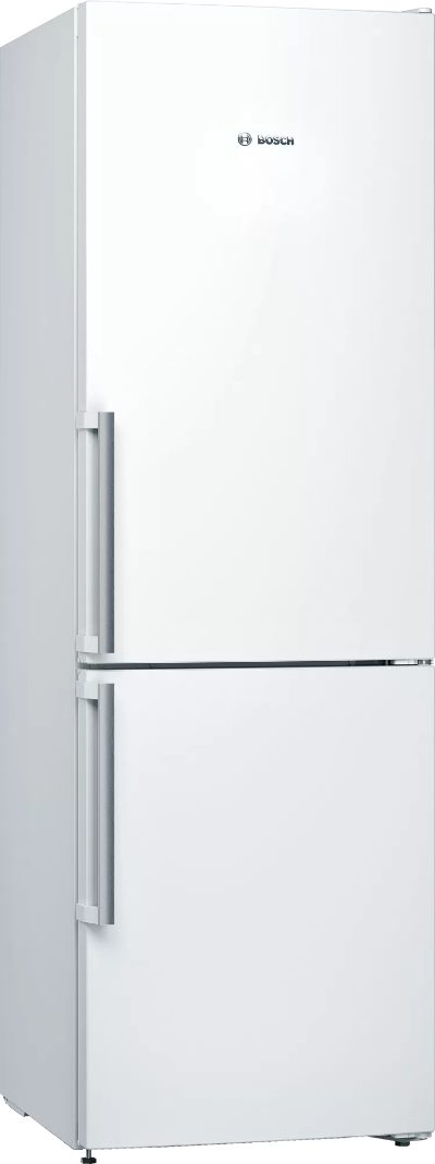 Refrigerator, KGV366WEP, Energy efficiency class E, Free standing, Combi, Height 186 cm, Fridge net capacity 214 L, Freezer net capacity 94 L, 39 dB, White