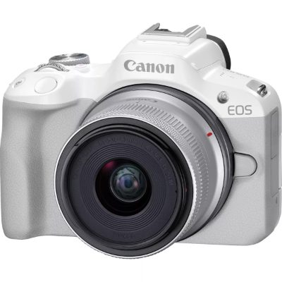 EOS R50 WH + RF-S 18-45mm F4.5-6.3 IS STM (SIP), Megapixel 24.2 MP, Image stabilizer, ISO sensitivity (max) 32000, Display diagonal 2.95 ", Wi-Fi, Video recording, Automatic, manual, CMOS, White