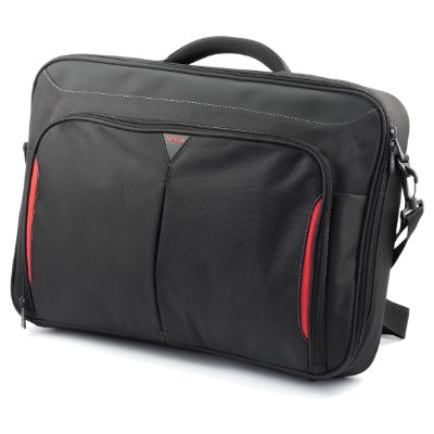 Clamshell Laptop Bag, CN418EU, Briefcase, Shoulder strap, Black/Red
