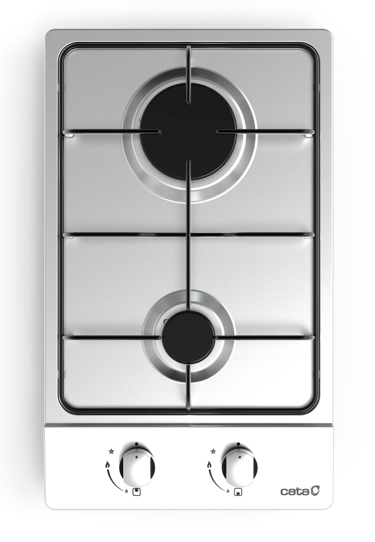 Hob, GI 3002 X, Gas, Number of burners/cooking zones 2, Rotary knobs, Stainless steel