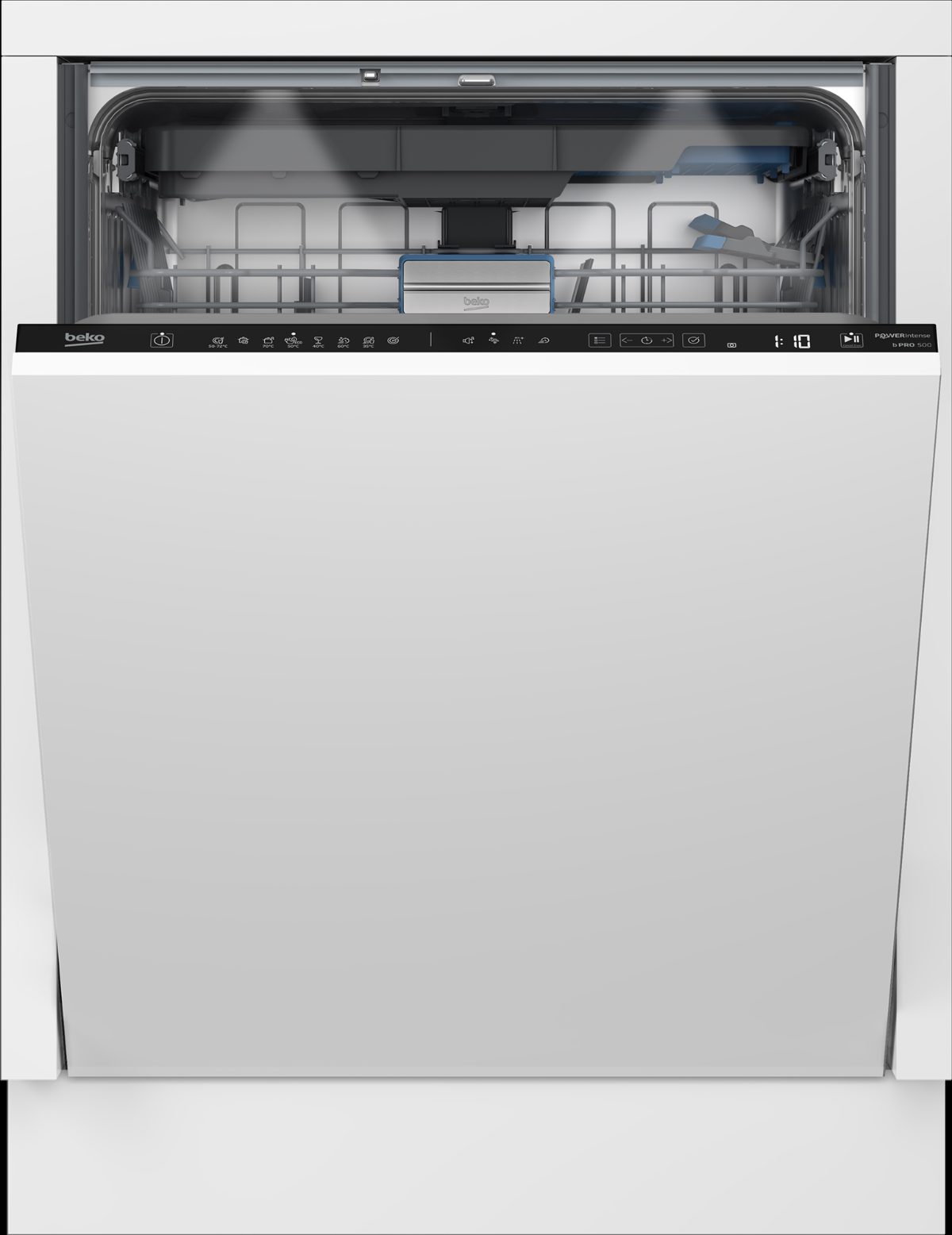 BEKO Dishwasher, BDIN38542P, Built-in, Width 60 cm, Number of place settings 15, Number of programs 8, Energy efficiency class C, Display, AquaStop function, White