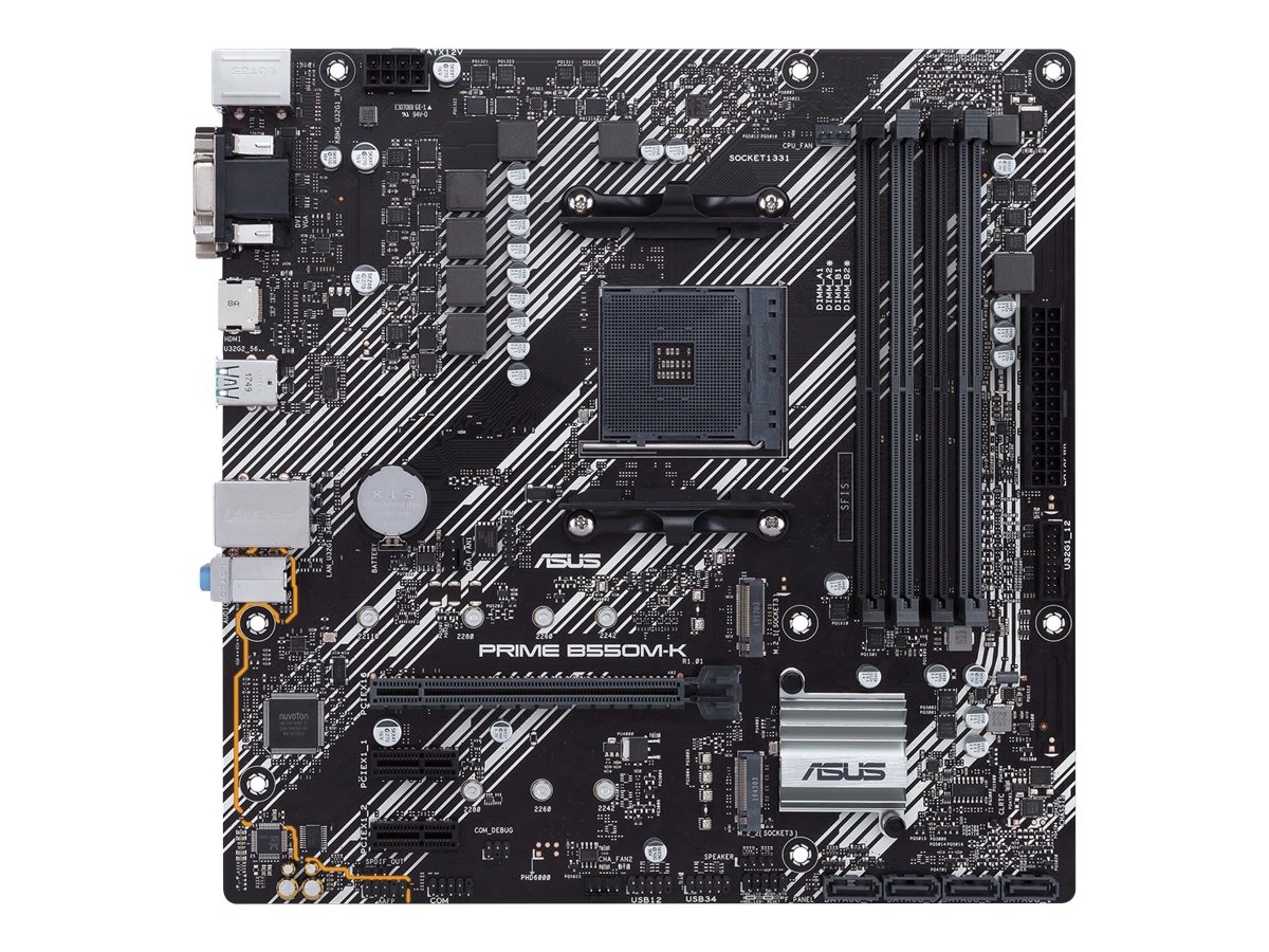 PRIME B550M-K, Processor family AMD, Processor socket AM4, DDR4, Memory slots 4, Chipset AMD B, Micro ATX
