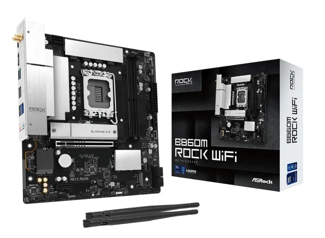 Mainboard|ASROCK|Intel B860|LGA 1851 (Socket V1)|micro ATX|RAM DDR5-SDRAM|2xSlots|Wi-Fi Yes|Bluetooth Yes|1xNumber of M.2 (M) slots|B860MROCKWIFI