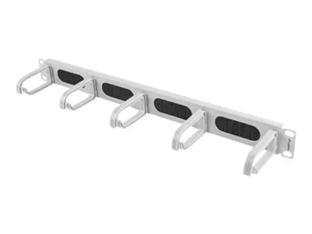 Lanberg 19" Cable Management Brush Panel 5 Rings Type B 1U | AK-1203-S | Grey