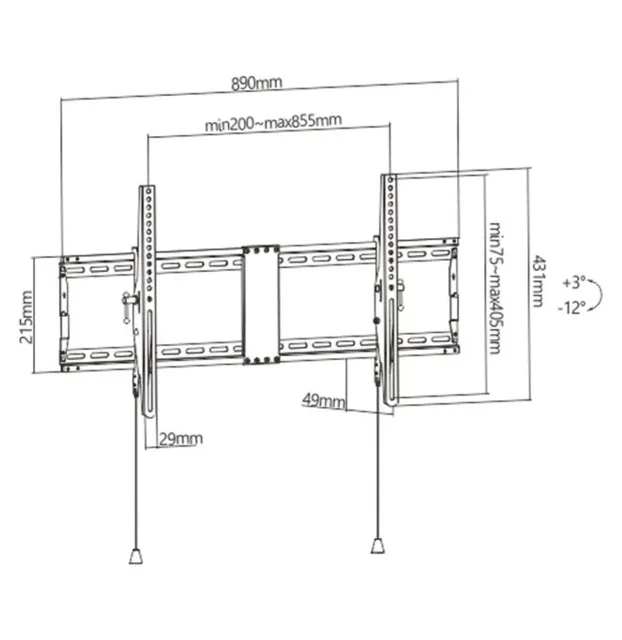 TV SET ACC WALL MOUNT 43-90"/WM-90T-01 GEMBIRD