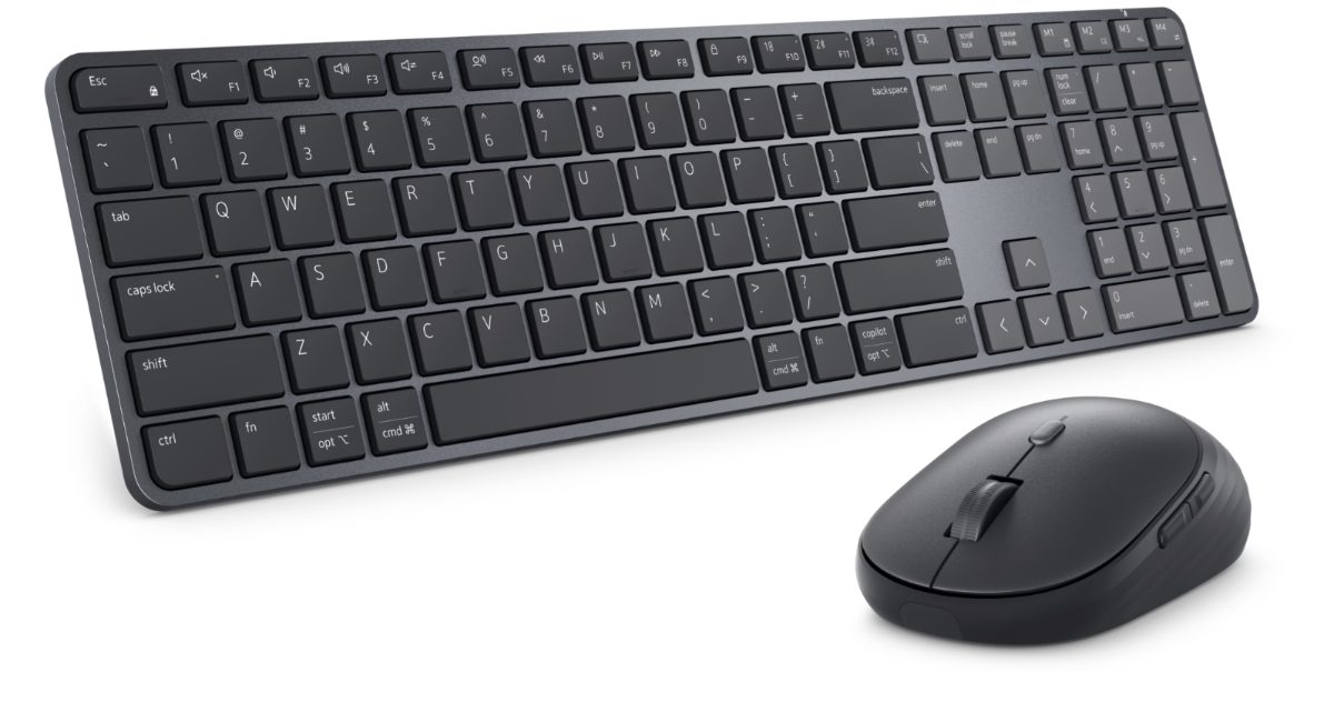 Dell Pro 7 Slim Keyboard and Mouse, KM726, Keyboard and Mouse Set, Wireless, Mouse included, Russian, Bluetooth, Black