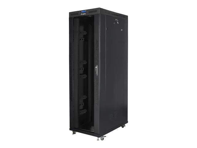 Lanberg | Rack cabinet 19" free-standing 42U/800x1200 (flat pack) with glass door, LCD | FF01-8242-12BL | Black