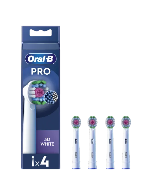 Oral-B | Replaceable toothbrush heads | EB18-4 3D White Pro | Heads | For adults | Number of brush heads included 4 | White