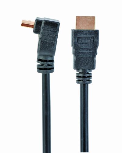 HDMI High speed 90 degrees male to straight male connectors cable, 19 pins gold-plated connectors, CC-HDMI490-6, HDMI 19pin male, HDMI 90 degrees male, 1.8 m