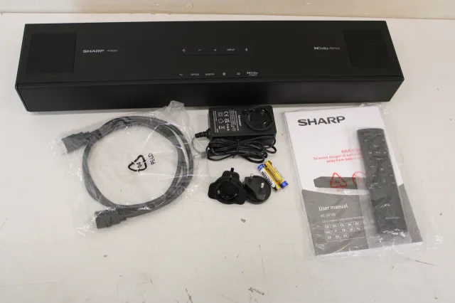 SALE OUT. | Sharp | 2.0.2 Compact Dolby Atmos Soundbar | HT-SB700 | 140 W | DEMO | Bluetooth | Black | Wireless connection