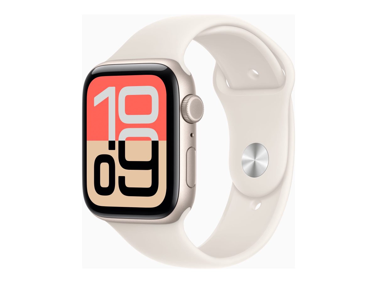 Apple Watch SE 3 GPS + Cellular 44mm Starlight Aluminium Case with Starlight Sport Band - S/M, Apple